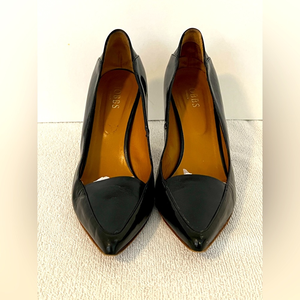 Hobbs London Women's Sz 39 Pumps Black Leather Stiletto Heels Made In Italy